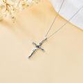 wholesale Jesus Cross Necklace 925 Sterling Silver Crucifix Necklace Cross Pendant Christian Jesus Jewelry Christmas Gifts For Women Men -0-3