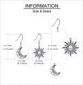 wholesale 925 Sterling Silver Sun and Moon Drop Earrings for Women - Bohemian Witchcraft s-0-3