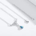 wholesale 925 Sterling Silver Teardrop Turquoise Celtic Knot Pendant Necklace-0-1