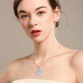 wholesale 925 Sterling Silver Celtic Knot Pendant Necklace With Moonstone Zircon White Gold Plated-0-1