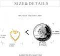 wholesale 14K Gold Open Heart Pendant Necklace with Small Charm - Elegant Fine  for Women-0-3