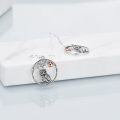 wholesale 925 Sterling Silver Owl Tree Branch Dangle Drop Earrings with Rose Gold Ball Stones for Women Girls Mom Daughter Gift-0-2
