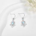 wholesale 925 Sterling Silver Moonstone Celtic Knot Drop Dangle Leverback Earrings-0-1