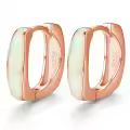 wholesale 925 Sterling Silver & Rose Gold Plated Opal Huggie Hoop Earrings Wholesale for Women-0-0
