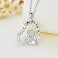 wholesale 925 Sterling Silver Heart Pendant with Love You Forever Inscription and Couple Design - Perfect Gift for Mothers Fathers Daughters Brothers Birthdays Graduations-0-2