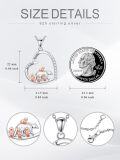 wholesale 925 Sterling Silver Mama Bear Family Pendant Necklace with Cub Cubs Love Heart Charm  for Women Girls-0-5