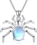 wholesale 925 Sterling Silver Opalite Spider Pendant Necklace for Women Girls-0-0