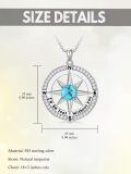 wholesale 925 Sterling Silver Lapis Lazuli Compass Pendant Necklace I'd be lost without you Love Gift for Wife Girlfriend Her Anniversary Birthday-0-21