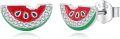 wholesale 925 Sterling Silver Fruit Slice Stud Earrings (Watermelon)-0-0