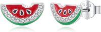 wholesale 925 Sterling Silver Fruit Slice Stud Earrings (Watermelon)-Watermelon