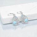 wholesale 925 Sterling Silver Beach Larimar Starfish/Dolphin/Turtle/Jellyfish/Mermaid Teardrop Earrings-0-9