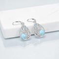 wholesale 925 Sterling Silver Starfish Drop Earrings With Blue Larimar And Cubic Zirconia For Women-0-3