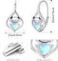 wholesale 925 Sterling Silver Frog Heart Drop Earrings with Opalite Stone for Women-0-4