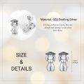 wholesale 925 Sterling Silver Dog with Graduation Cap Stud Earrings - Unique Gift Idea for Her-0-2
