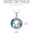 wholesale 925 Sterling Silver Blue Crystal Sisters Pendant Necklace Friendship  for Women Girls-0-2