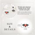 wholesale 925 Sterling Silver Heart-Shaped Winged Red Crystal Stud Earrings with Black Wings-0-3