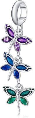 wholesale 925 Sterling Silver Dragonfly Charm Bracelet Bead Pendant Necklace Jewelry for Women Mother's Day Gift-0-0