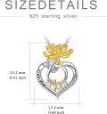 wholesale 925 Sterling Silver Lotus Heart Pendant I Love You Mom Necklace Fashion -0-5