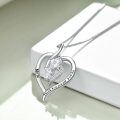 wholesale 925 Sterling Silver Heart Pendant Necklace with Cubic Zirconia and Engraved Message Thank You - Perfect Mothers Day or Birthday Gift for Mom Grandmother-0-4