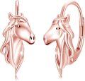 wholesale Rose Gold 925 Sterling Silver Unicorn Hoop Earrings for Women - Hypoallergenic and Adorable -0-0