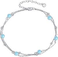 wholesale 925 Sterling Silver Larimar Anklet for Women Beach -undefined