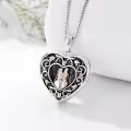 TOUPOP Sterling Silver Rose Heart Locket Necklace Gift Always In My Heart-0-3