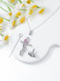 TOUPOP White Gold Plated S925 Sterling Silver with Birthstone Butterfly Urn Necklace for Ashes-0-2