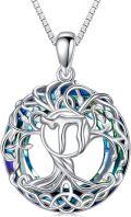 wholesale Sterling Silver Crystal Tree of Life Necklace Celtic Knot Jewelry for Women-0-24