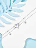 TOUPOP Sterling Silver Moonstone Women's Sea Turtle Adjustable Anklet Bracelet-0-3