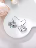 wholesale 925 Sterling Silver Moonstone Earrings Wholesale - Cute Bat Design Jewelry for Women Girls Gifts-0-4