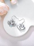 wholesale 925 Sterling Silver Cute Bat Moonstone Drop Earrings For Women-0-4