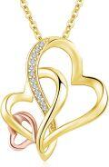 wholesale Gold/Silver Infinity Love Heart Necklace for Grandma Gifts Jewelry S925 Sterling Silver Grandmother Mom Granddaughter Mother's Day Birthday Gifts Rose Gold/Golden Tone-0-0