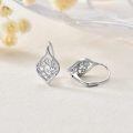 wholesale 925 Sterling Silver Lotus Drop Earrings White Gold Plated Teardrop Dangle Jewelry For Women-0-4