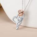 wholesale 925 Sterling Silver Rose Gold Plated I Love You Heart Pendant Necklace for Women Valentines Day Gifts-0-1