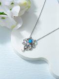 wholesale 925 Sterling Silver Blue Opal Octopus Pendant Necklace for Women-0-3