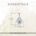 wholesale 925 Sterling Silver Teardrop Turquoise Flower Filigree Pendant Necklace for Women Girls-0-5