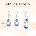 wholesale Sterling Silver Blue Opal Palm Tree Earrings Teardrop Ocean Wave Jewelry-0-11