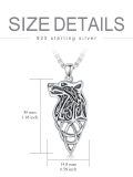 TOUPOP 925 Sterling Silver Beast Pendant Irish Celtic Knot Necklace-0-3