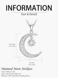 wholesale 925 Sterling Silver 925 Crescent Moon & Sun Moissanite Pendant Necklace for Women-0-1