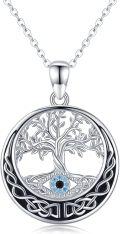 wholesale 925 Sterling Silver Evil Eye Moon Tree of Life Pendant Necklace Celtic s for Women-0-0