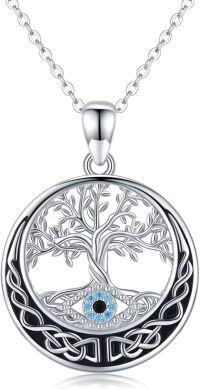 wholesale 925 Sterling Silver Evil Eye Moon Tree of Life Pendant Necklace Celtic s for Women-A1-Tree of Life