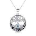 wholesale 925 Sterling Silver Tree Of Life Pendant Necklace With Evil Eye Detail-0-0
