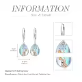 TOUPOP Sterling Silver Moonstone Dachshund Corgi Capybara Koala Filigree Dangle Earrings-0-4