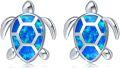 wholesale 925 Sterling Silver Blue Opal Sea Turtle Stud Earrings Hawaiian Beach s for Women Girlfriend-0-0