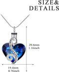 wholesale S925 Sterling Silver Heart Urn Necklace with Blue Austrian Crystals Love You Forever Engraved Pendant (Includes Funnel & Pin)-0-3