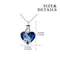 wholesale S925 Sterling Silver Heart Urn Necklace with Blue Austrian Crystals Love You Forever Engraved Pendant (Includes Funnel & Pin)-0-3