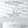 wholesale 925 Sterling Silver Opal Dragonfly Necklace Moonstone Turquoise Pendant Jewelry for Women Mom Her Christmas Birthday Gifts-0-4
