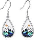 wholesale 925 Sterling Silver Mountain Abalone Shell Teardrop Dangle Earrings-0-0