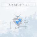 wholesale 925 Sterling Silver Blue Opal Heart-Shaped Dolphin Pendant Necklace-0-4