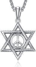 wholesale 925 Sterling Silver Peace Sign in Star of David Pendant Necklace  s for Men Women Boys Girls-0-0